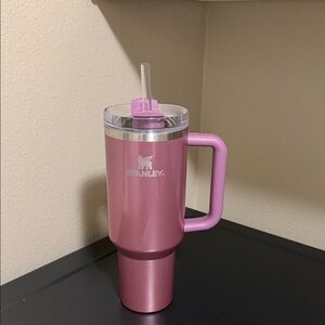 Stanley Pink Travel Mug with Straw
